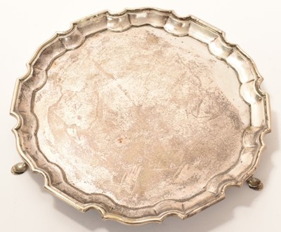 Lot 250 - Silver salver with pie crust border