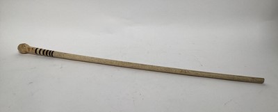 Lot 2623 - Antique bone walking stick with wooden banding