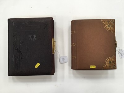 Lot 1429 - Two Victorian photograph albums one with cabinet cards and carte de visite photographs