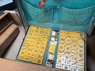 Lot 164 - Mahjong set in leather case