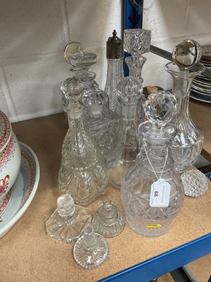 Lot 68 - <p>Group of 19th century and later decanters, and a claret jug </p>