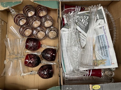 Lot 186 - Collection of cranberry and other glassware