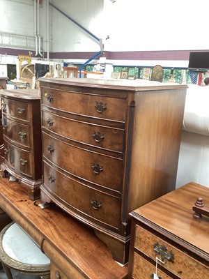 Lot 1205 - Georgian style bowfront chest of four drawers, 70cm wide, 45cm deep, 78cm high