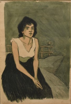 Lot 1151 - Theophile Steinlen (1859-1923) lithograph book cover, 'Femme assise sur un lit