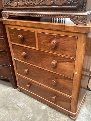 Lot 1228 - Victorian walnut chest of drawers, 94cm wide, 43cm deep, 104cm high