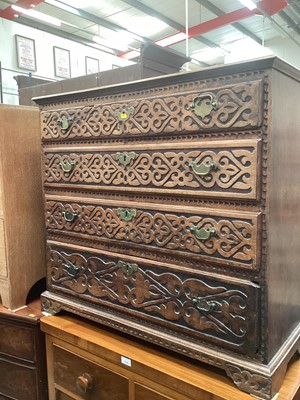 Lot 1229 - Antique mahogany chest of four drawers, 94cm wide, 33.5cm wide, 85cm high