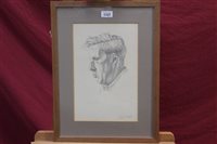Lot 1337 - Roderic Barrett (b. 1920), pencil portrait of...