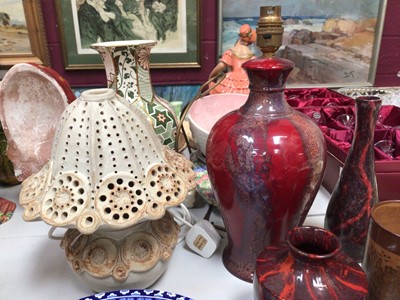 Lot 311 - Royal Doulton Archives Burslem Artwares including a limited edition Peking lampbase, no. 207 of 250, Yantai vase and Shantou vase, together with other Royal Doulton pieces