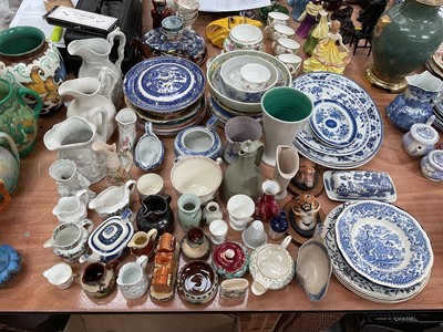 Lot 460 - Portmeirion British Heritage Collection jugs, together with willow pattern and other ceramics.