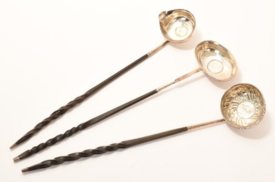 Lot 271 - Group of three Georgian toddy ladles