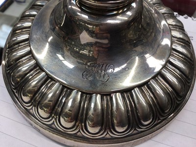 Lot 273 - Pair of Georgian telescopic silver candlesticks