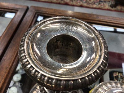 Lot 273 - Pair of Georgian telescopic silver candlesticks