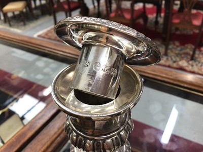 Lot 273 - Pair of Georgian telescopic silver candlesticks