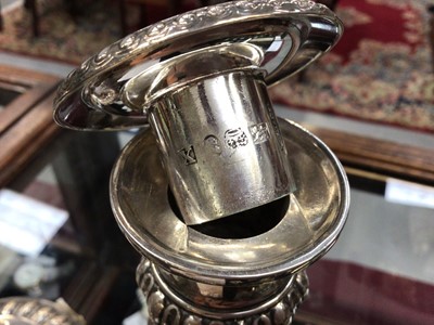Lot 273 - Pair of Georgian telescopic silver candlesticks