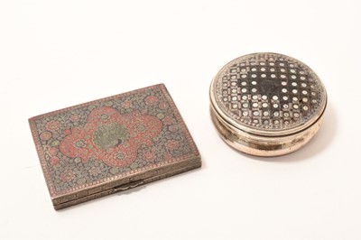 Lot 292 - Tortoiseshell snuff box and an Indian damascene box