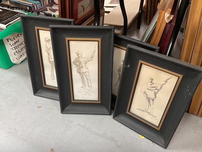 Lot 482 - Group of four French drawings, together with prints and frames