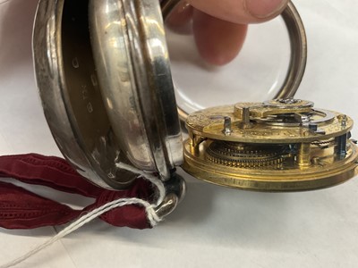Lot 547 - George III silver pocket watch with fusee movement by John Carswell, Cornhill, Ipswich, signed and numbered 534. Hallmarked London 1815