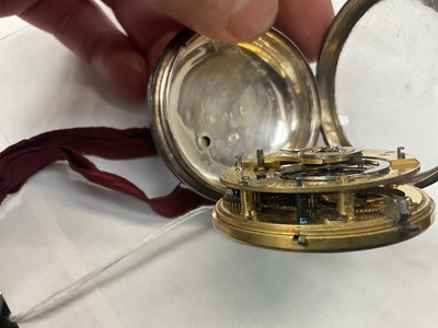 Lot 547 - George III silver pocket watch with fusee movement by John Carswell, Cornhill, Ipswich, signed and numbered 534. Hallmarked London 1815