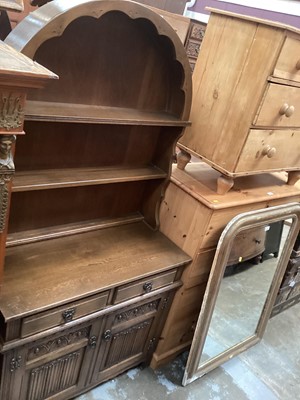 Lot 1252 - Old Charm oak two height dome top dresser, 92cm wide, 44.5cm deep, 173.5cm high