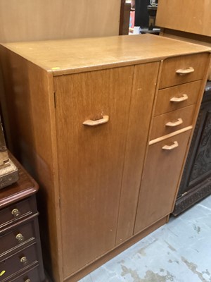 Lot 1257 - Ernest Gomme for G-Plan tallboy, 87cm wide, 45cm deep, 120cm high, together with a matching chest of three drawers