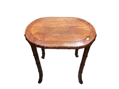 Lot 1258 - Chinese hardwood oval occasional table, 56cm wide, 40cm deep, 54cm high