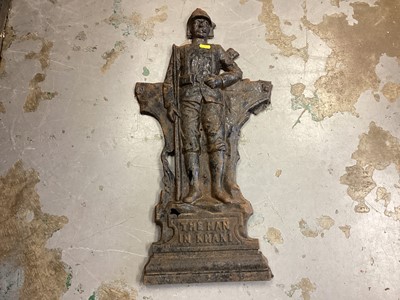 Lot 664 - Vintage cast metal plaque "The Man in Khaki"