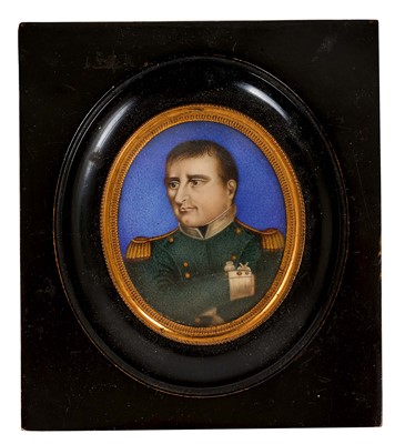 Lot 811 - 19th century portrait miniature on ivory, depicting Napoleon