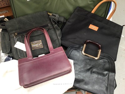 Lot 390 - Group of handbags including Tanner Krolle purple leather handbag with a matching clutch inside