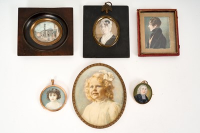 Lot 802 - Group of portrait miniatures on ivory