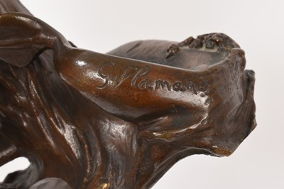 Lot 1135 - Georges Flamand (1866-1931) bronze sculpture of a mermaid, signed