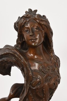 Lot 1135 - Georges Flamand (1866-1931) bronze sculpture of a mermaid, signed