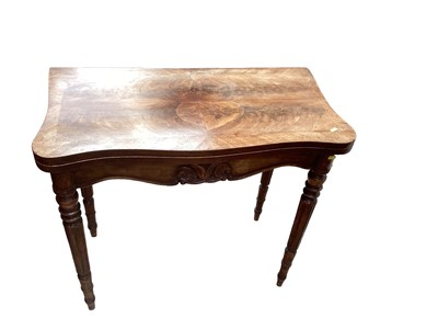 Lot 1268 - 19th century mahogany serpentine fronted tea table, 83cm wide, 42.5cm deep, 77.5cm high