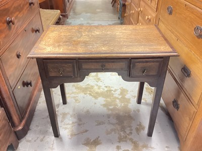 Lot 1291 - Antique oak lowboy with three drawers, 82cm wide, 45.5cm deep, 73cm high