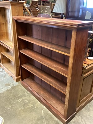 Lot 1302 - Victorian mahogany open bookcase with adjustable shelves, 141cm wide, 28cm deep, 137.5cm high