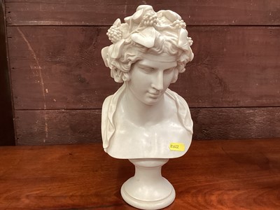 Lot 694 - Two classical busts on integral plinths