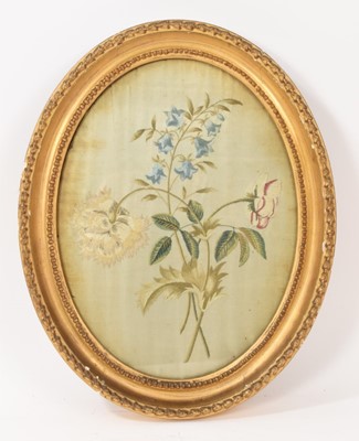 Lot 835 - George III silk work picture