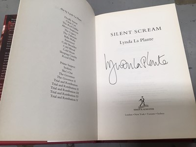 Lot 349 - Books including signed copies by David Gower, Pat Cash, Robert Church, Lynda La Pante etc and four autopen signed Beatles cards