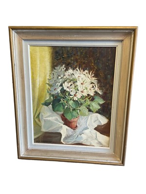 Lot 392 - Iris Jackman (20th century) oil on canvas, still life and another