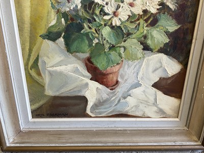 Lot 392 - Iris Jackman (20th century) oil on canvas, still life and another