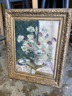 Lot 392 - Iris Jackman (20th century) oil on canvas, still life and another