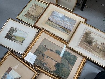 Lot 512 - Group of 19th century and later watercolours to include a Willis Eadon study of marshes, dated 1923.