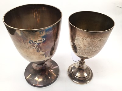 Lot 1043 - Two silver goblets/ trophies both with presentation engravings