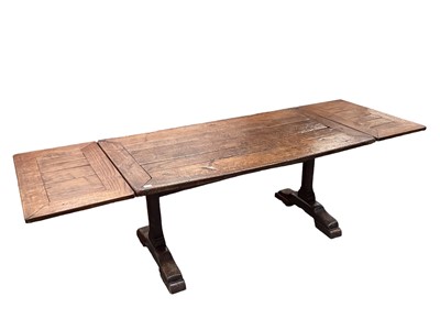 Lot 1287 - 17th century oak trestle refectory table