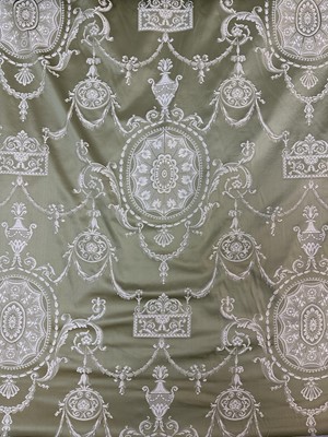 Lot 1448 - Pierre Frey Bonapart olive green part roll of fabric, 140cm wide