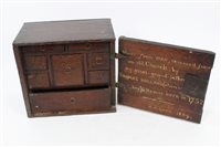 Lot 1230 - 18th century oak cupboard with geometric...