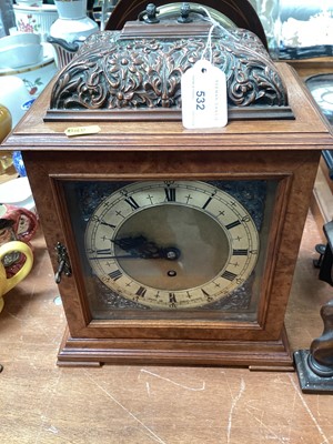 Lot 532 - Contemporary walnut bracket clock