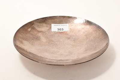 Lot 303 - Second half 20th century Swedish "Atelier Borgila" silver dish, with spot hammered finish