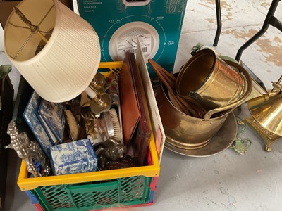 Lot 535 - Brass coal scuttle, other metalwares and sundry items.