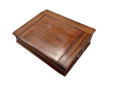 Lot 832 - 19th century mahogany writing slope, 56cm x 44cm