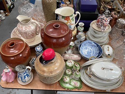 Lot 541 - Collection of ceramics to include a Limoges dinner service, Spode desert dish and bowl, stoneware water filter and other items.